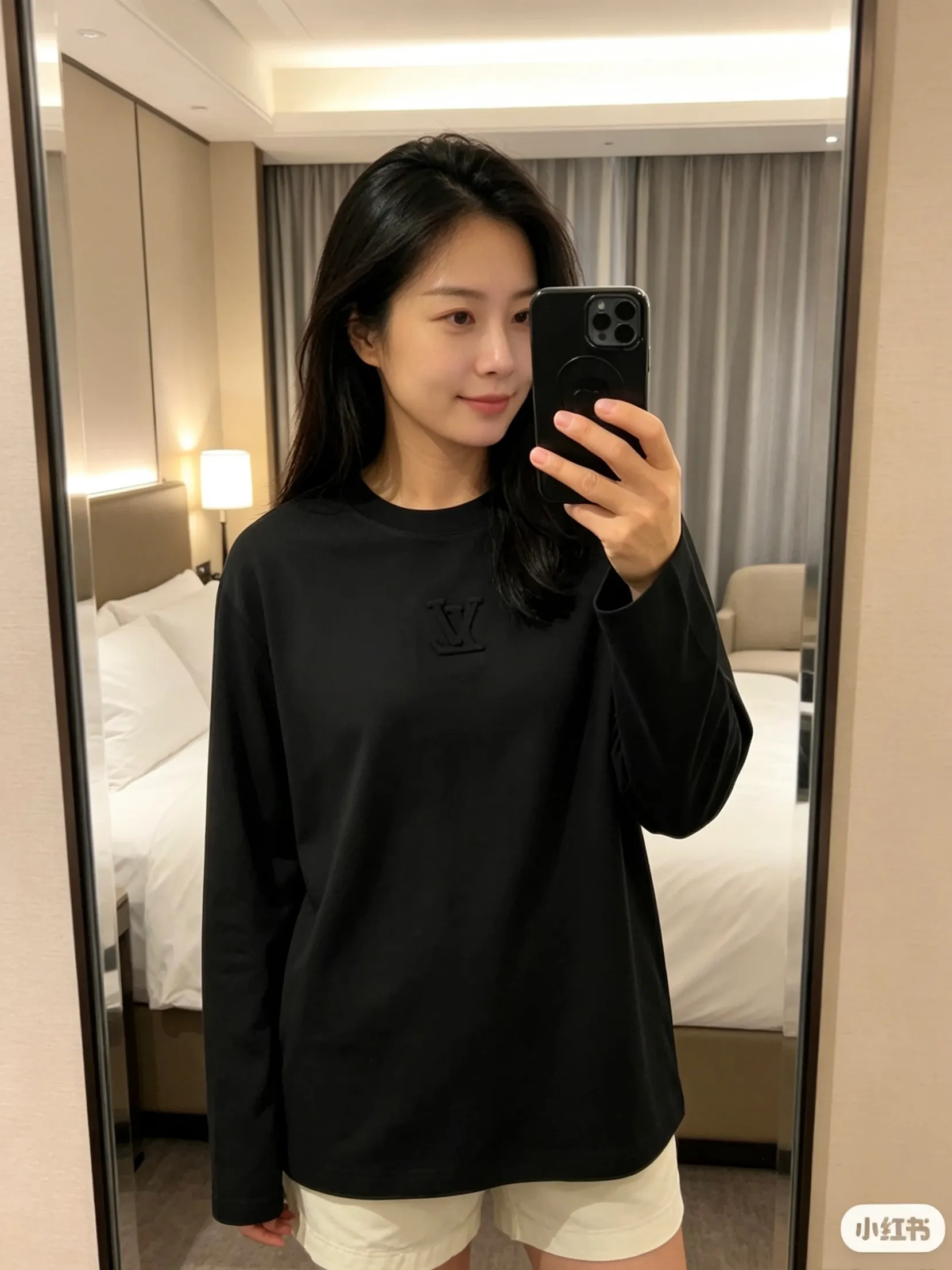 Louis Vuitton/Louis Vuitton embossed logo embossed long-sleeved T-shirt